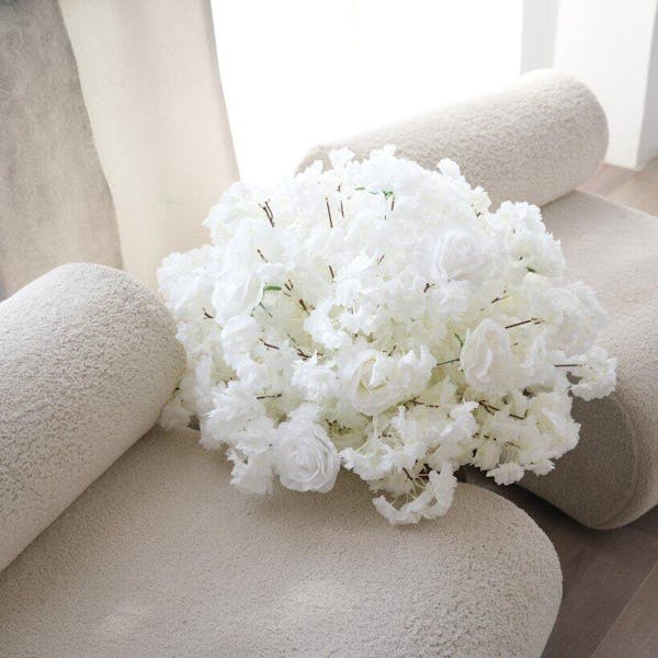 60/80/100cm White Cherry Blossom Rose Wedding Table Centerpiece Flower Ball A031 A7454