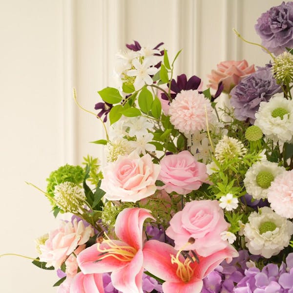 A8958 Purple Pink Butterfly Arch Floral Arrangement Floor Flower Wedding Backdrop