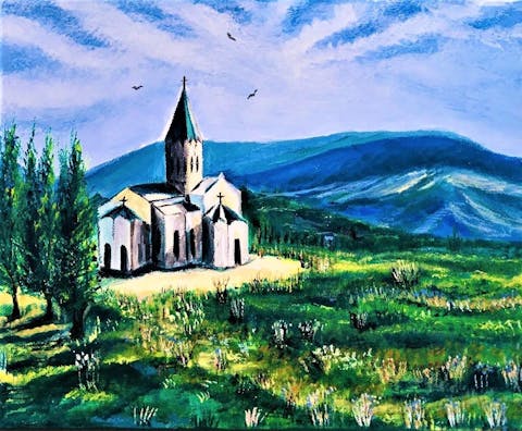 Ghazanchetsots Cathedral Canvas Print