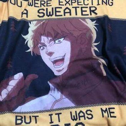 Jojo's Bizarre Adventure Dio Brando Funny Meme Ugly Sweater, Dio