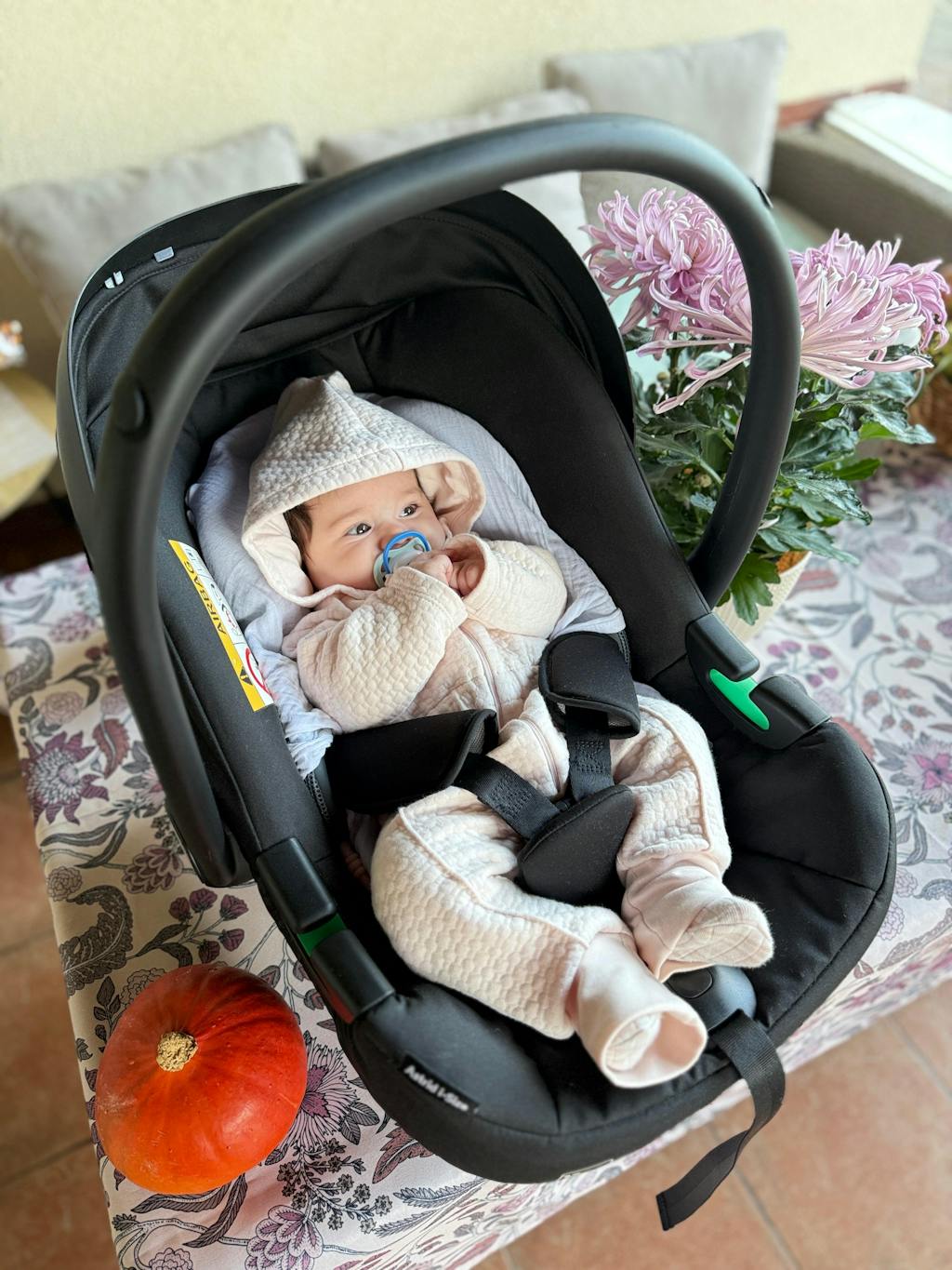 Combinezon Roz din Bumbac cu Fermoar si Elastic in Talie TK2030 Mell Sweet Baby