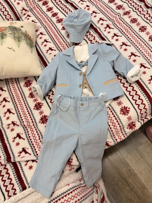 Costum Milan Raiat Bleu Baietei AnneBebe