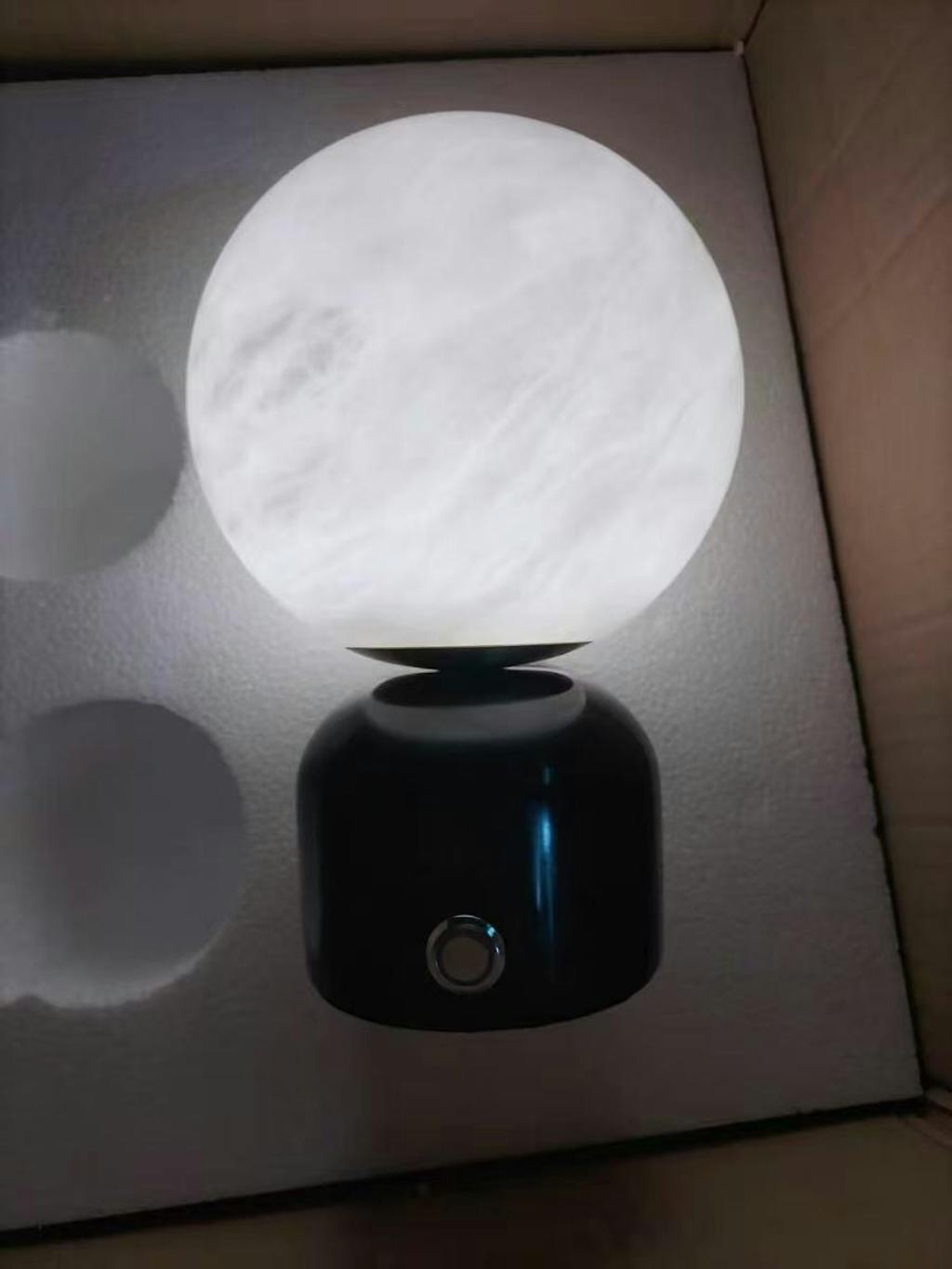 Antizer Modern Globe Spanish Alabaster Table Lamp Bedside Lighting