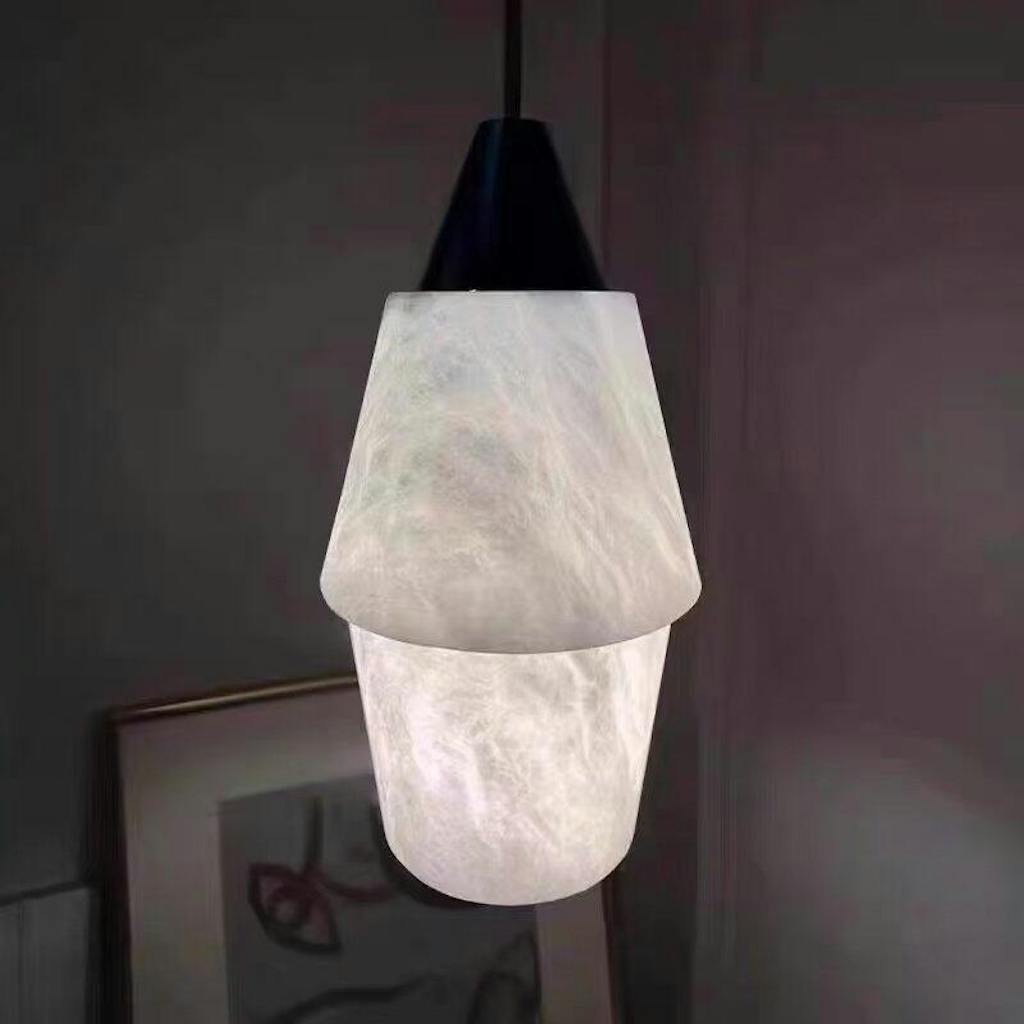 Antizer Natural Spanish Alabaster Pendant Light for Kitchen Island