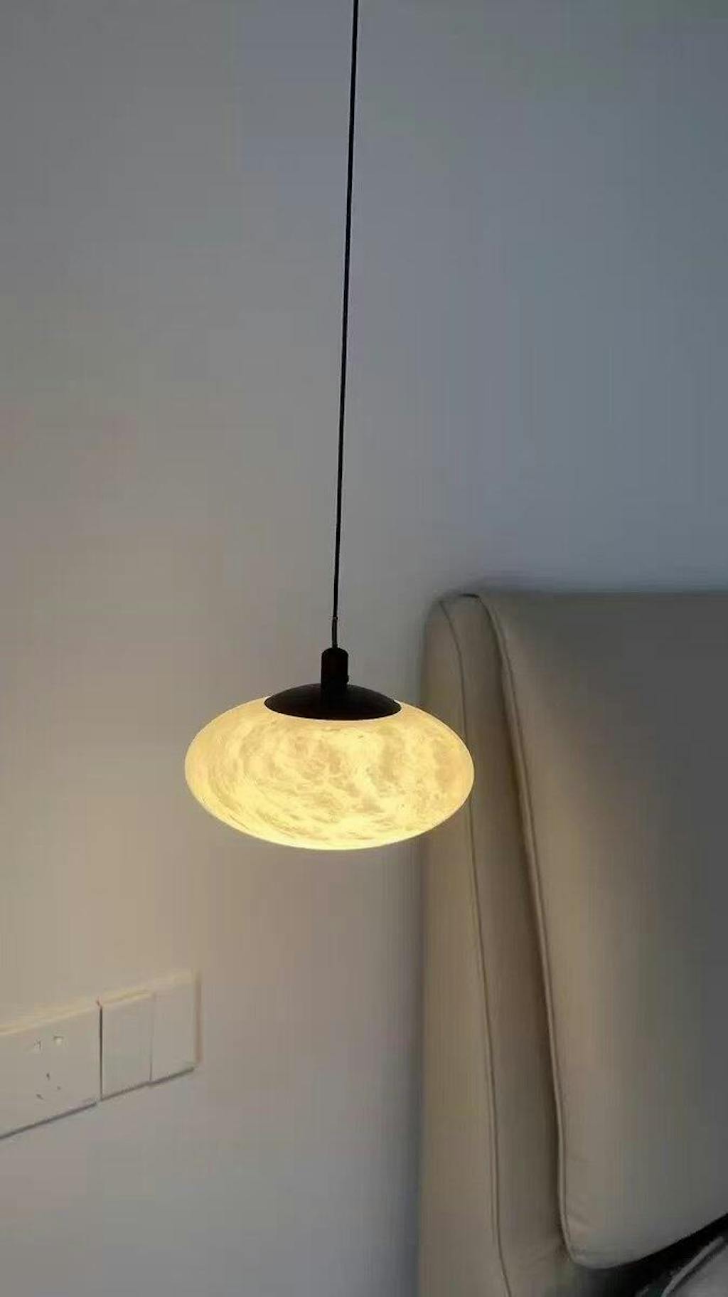 Antizer Modern Oval Bedroom Spanish Alabaster Pendant Light