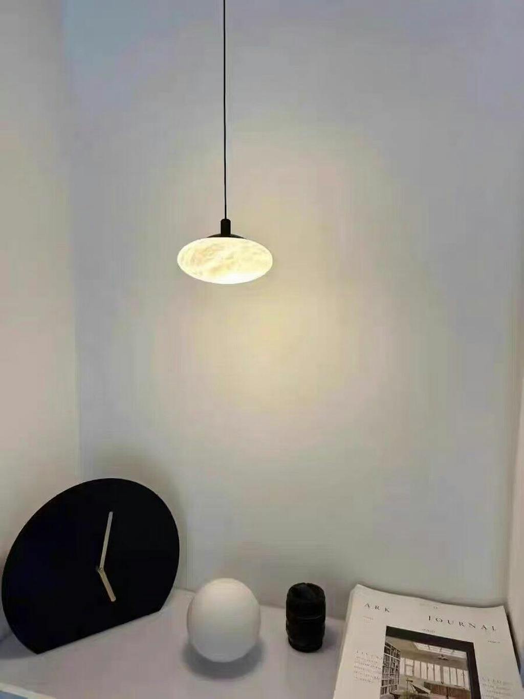 Antizer Modern Oval Bedroom Spanish Alabaster Pendant Light