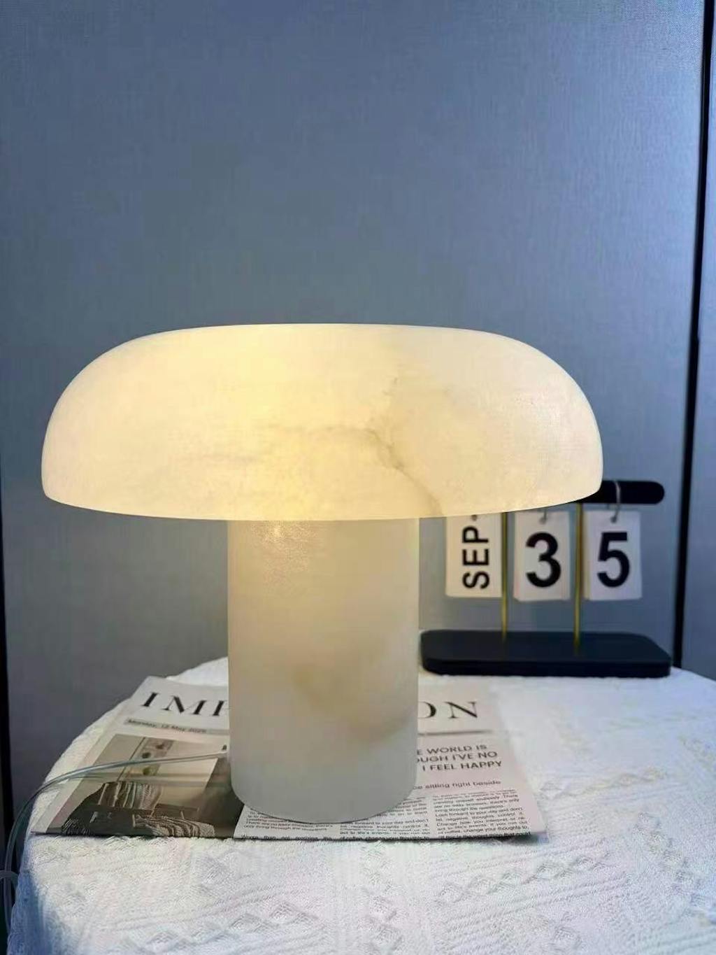 Antizer Creative Mushroom Shaped Spanish Alabaster Table Lamp