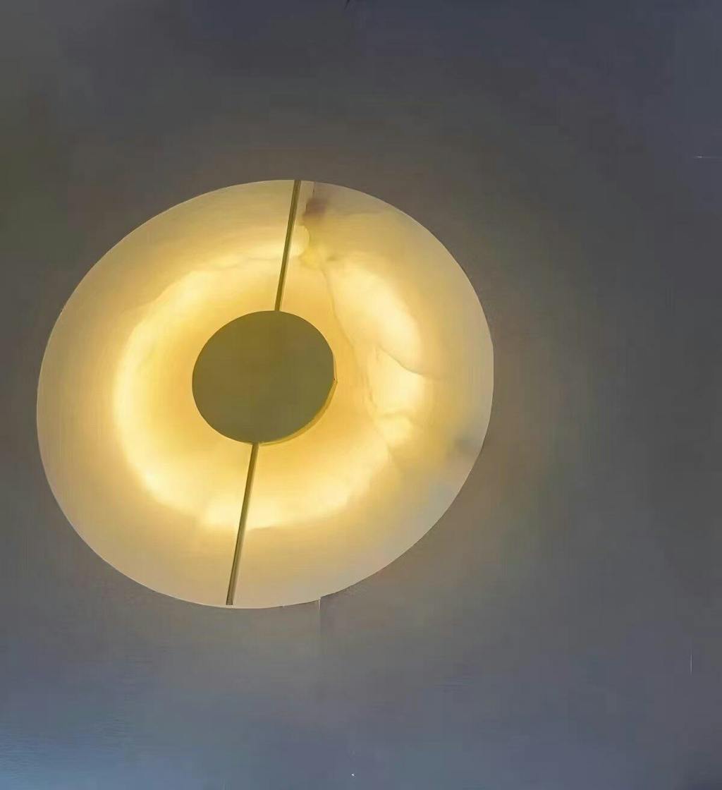 Antizer Light Luxury All Copper Spanish Alabaster Wall Light