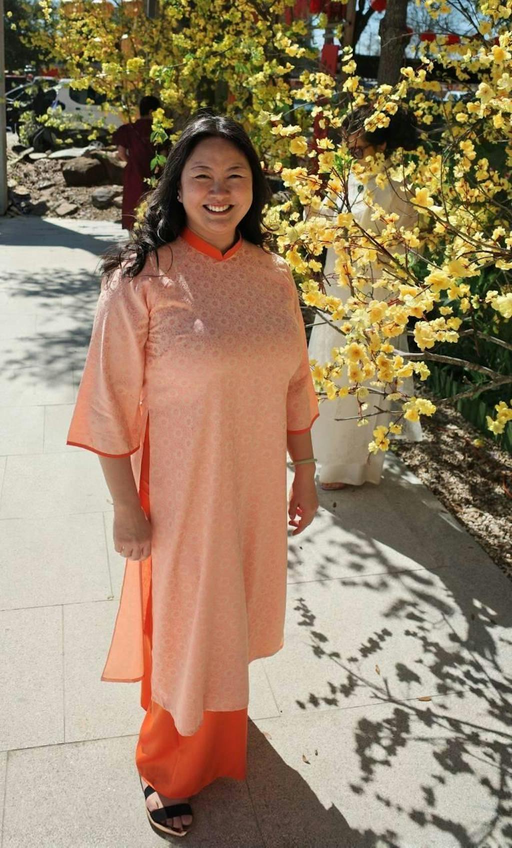 Orange Gam B Ao Dai Set with Orange Pants 16C