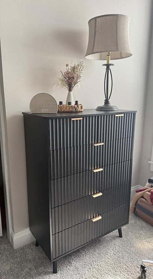43.1" Wood Tall Dresser 6 Drawers