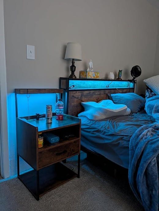 Brown Metal Nightstand Modern