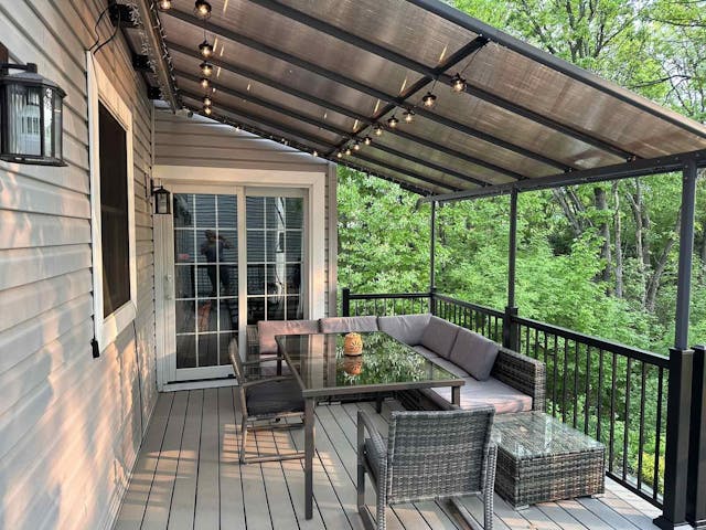 13x10/16.5x10 ft. Wall Mount Gazebo - Polycarbonate Outdoor Pergola