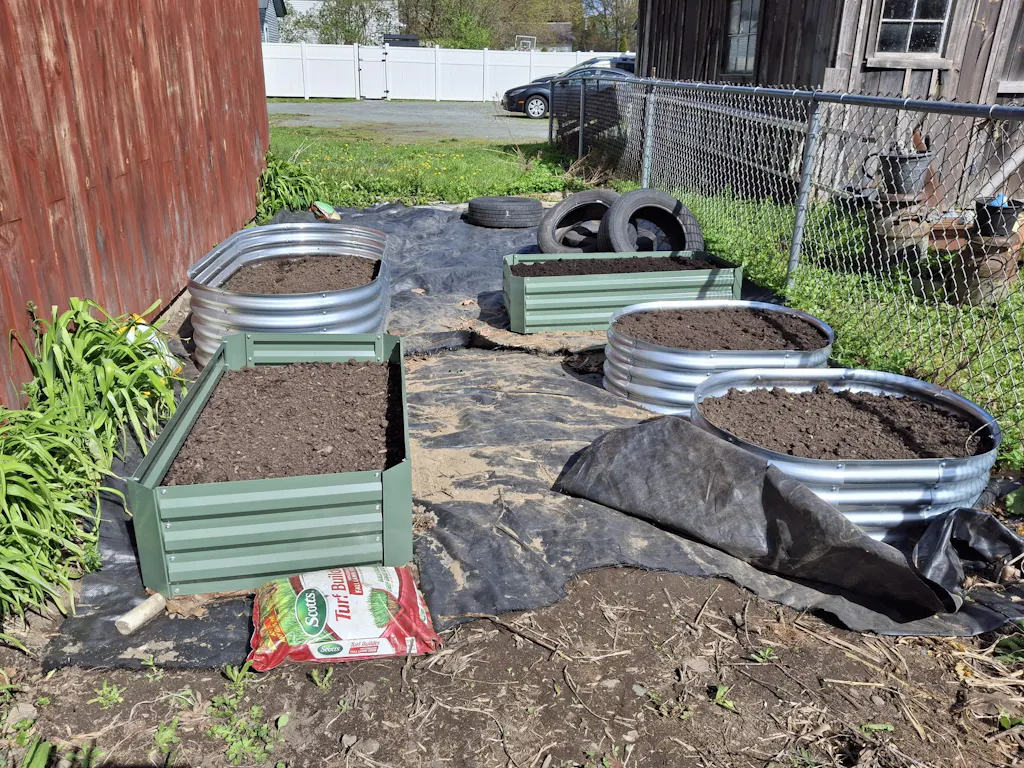 11" Tall Metal Raised Garden Bed, Galvanized Steel Planter Box - 4'x2'