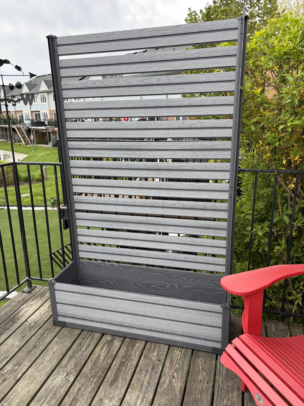 Patio Privacy Screen with Planter Box for Climbing Plants