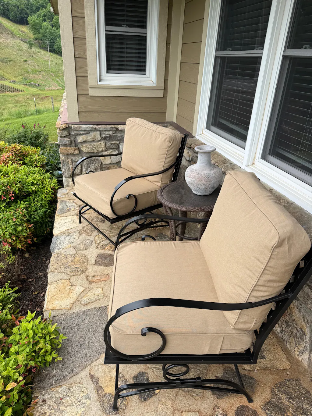 Premium Sunbrella Fabric Outdoor Patio Chair Cushions Set, Canvas Heather Beige
