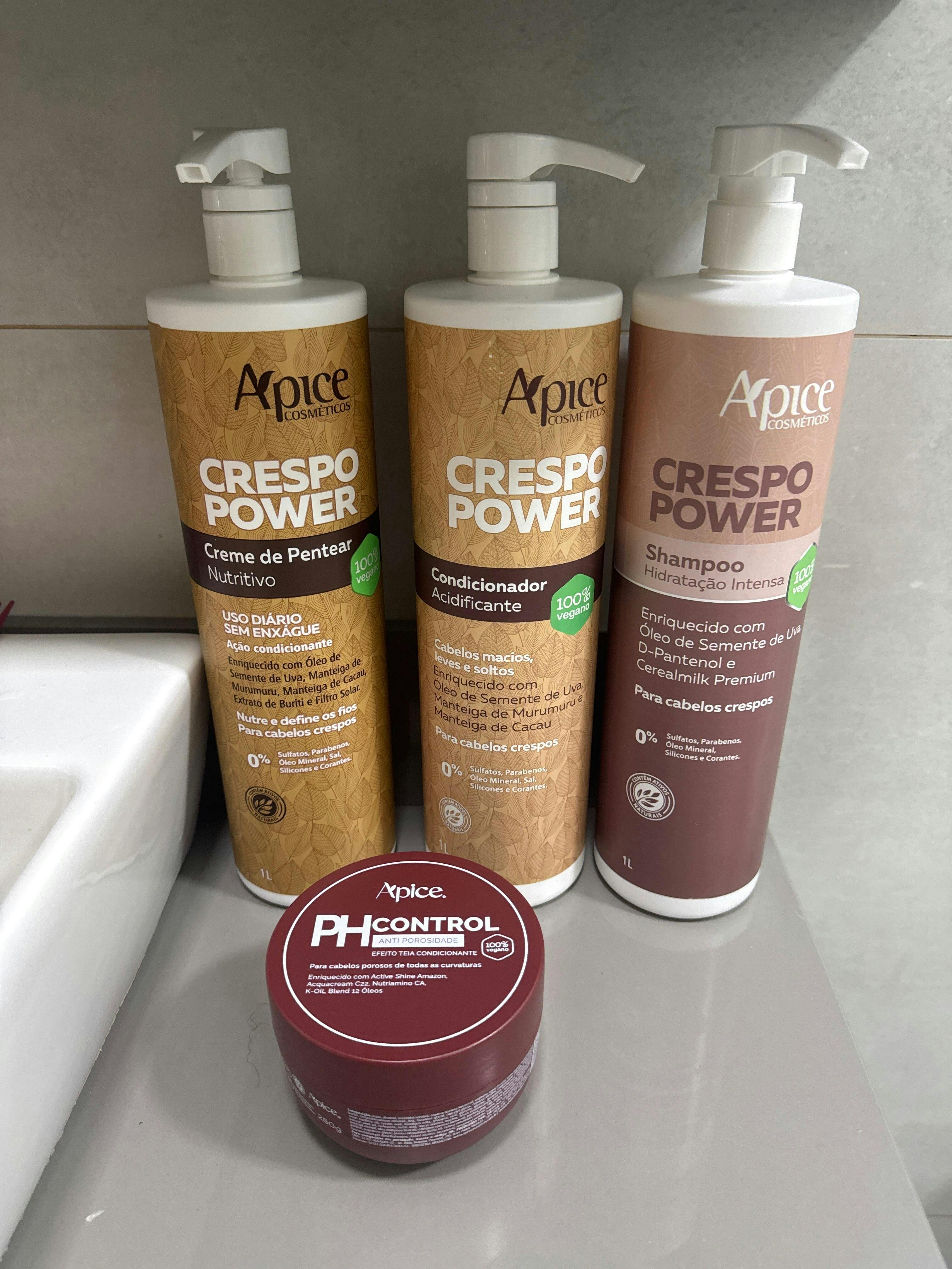 Kit Crespo PH - Shampoo, Condicionador, PH Control e Creme de