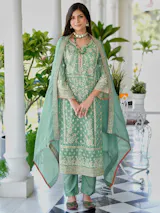 ADIDAS | FESTIVAL SPECIAL DESIGNER HEAVY EMBROIDERY SEQUENCE WORK TOP PENT WITH DUPATTA SET