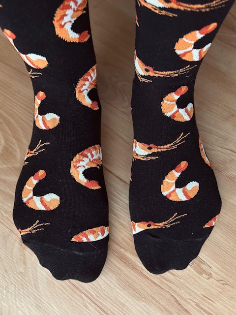 Aqua Birne - Garnelen Socken | schwarz