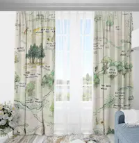 Personalized Winnie the Pooh map Curtains