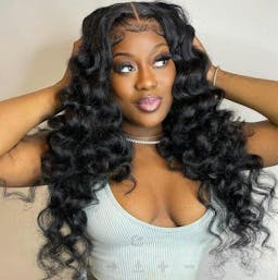 Pure-Luxe™ Loose Wave Natural Black Easy Wear Glueless 13x6 Ultra-Dense Human Hair Wig Pre-Cut Lace