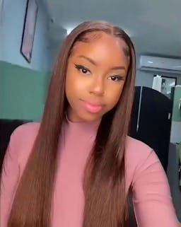 Pure-Luxe™ Silky Straight Brown Colored Pre-Cut Glueless 13x6 Lace Ultra-Dense Human Hair Wig