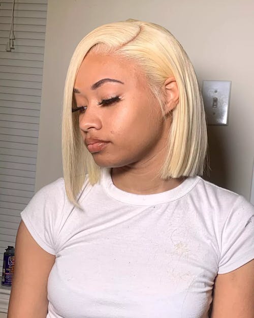 Blonde #613 Colored Short Bob Glueless 6x5 Pre-Cut Lace Human Hair Wigs