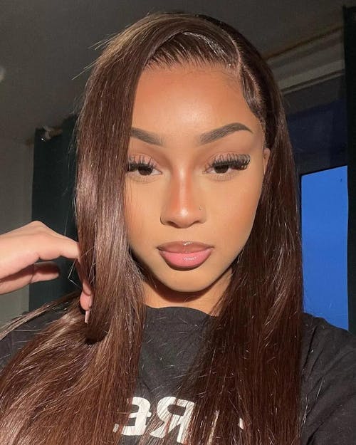 Limited Design Dark Brown Colored Straight Glueless 6x5 Pre-Cut Lace Human Hair Wigs