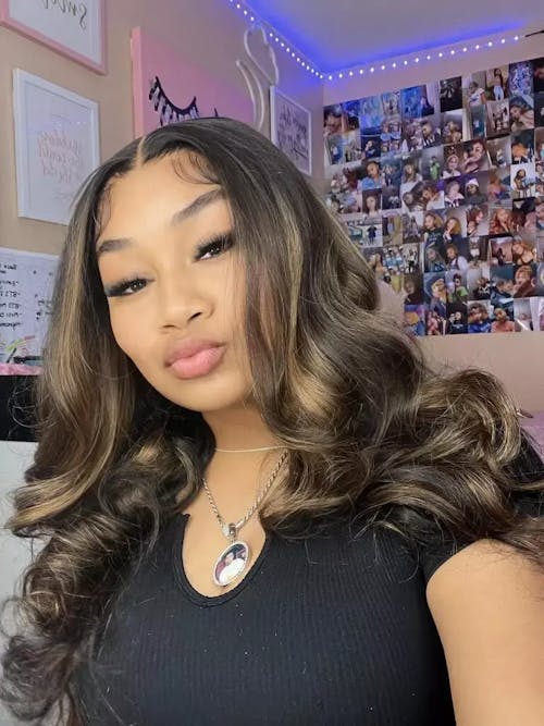 Pure-Luxe™ Ombre Platinum Blonde Balayage Highlights Color Blowout Wavy Pre-Cut 13x6 Lace Front Glueless Human Hair Wig