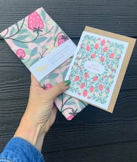 Floral: Strawberry Season – (end of line) tea towel or wall hanging