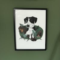 Custom Pet Portrait with leaves, flowers or accessories