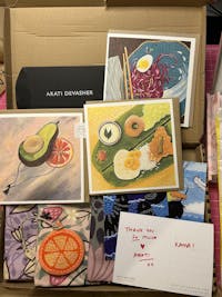 Floral: Strawberry Season – (end of line) tea towel or wall hanging