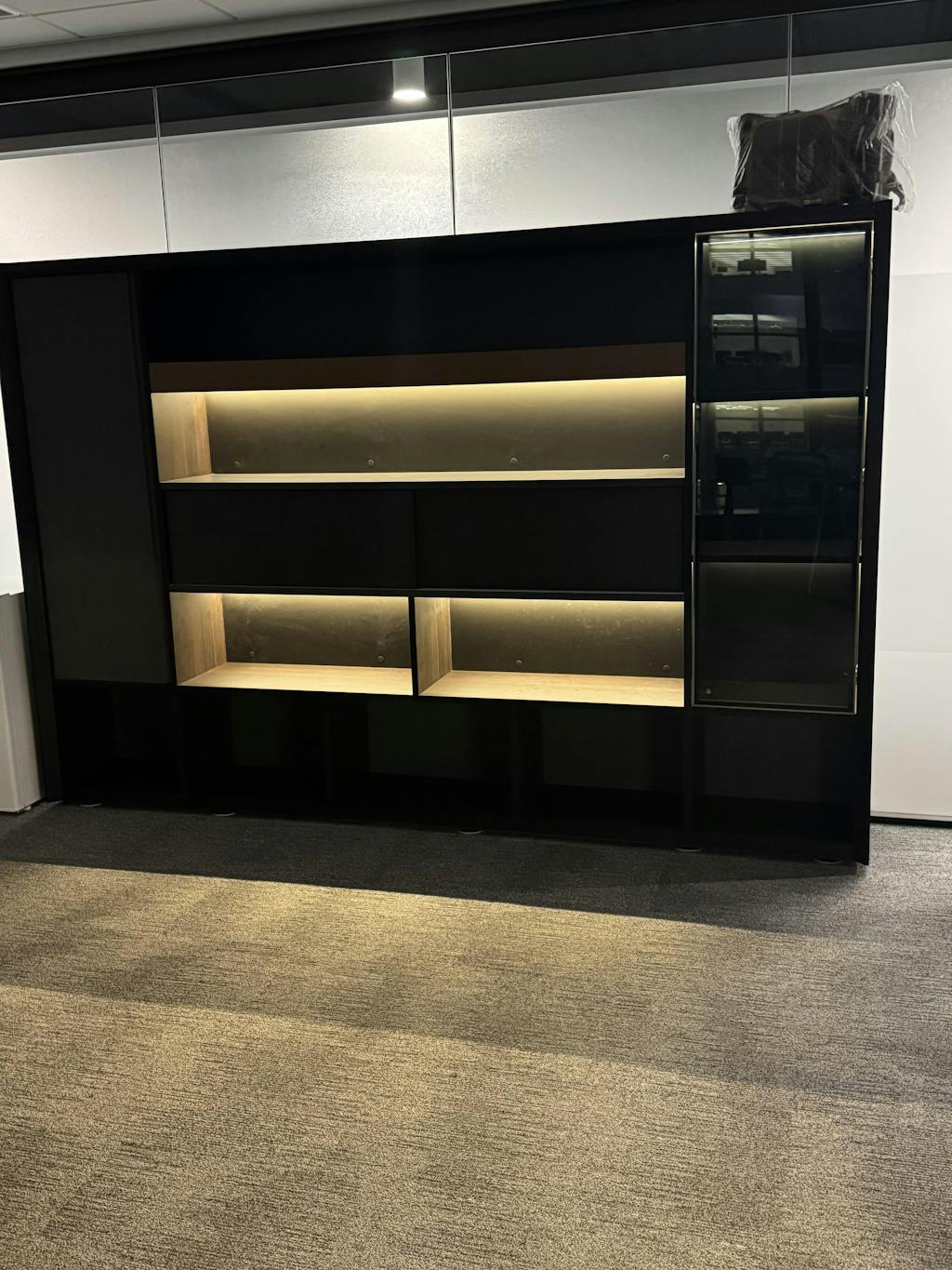 Fulton · Office Shelves w/ Integrated Lighting & Closet Storage