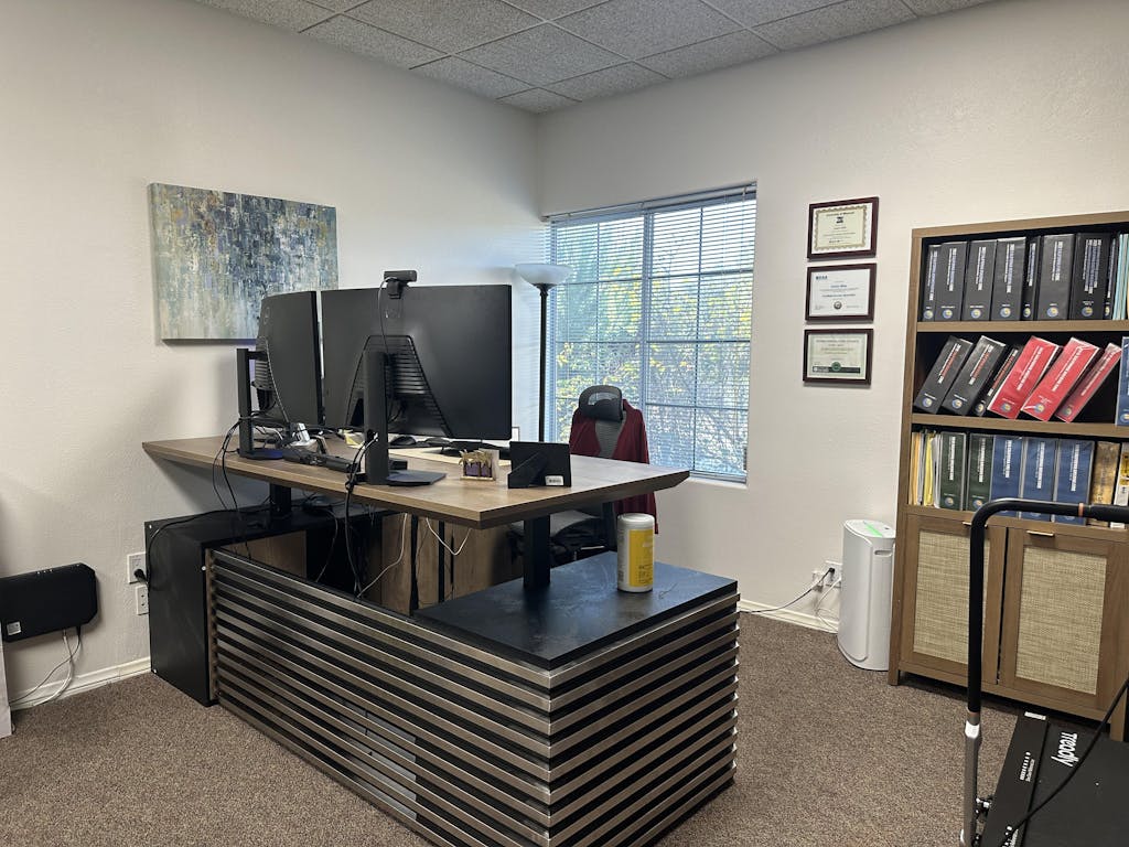 Anderson · L-Shaped Executive Standing Desk, Adjustable Height