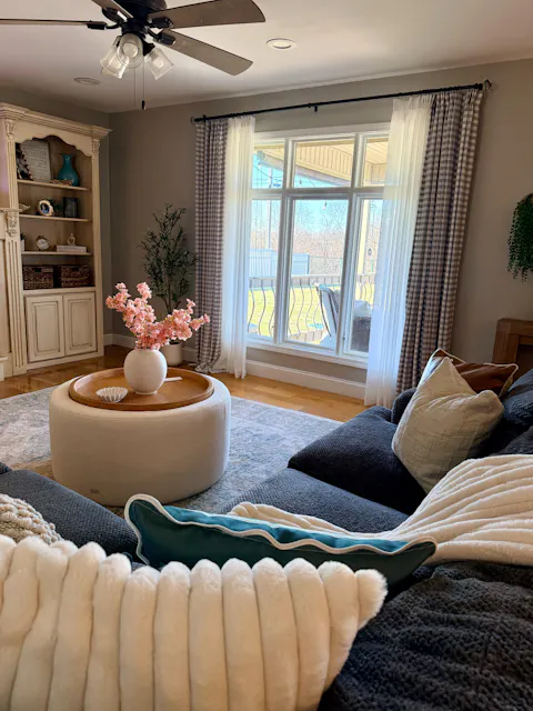 Simon Plaid Linen Textured Curtains