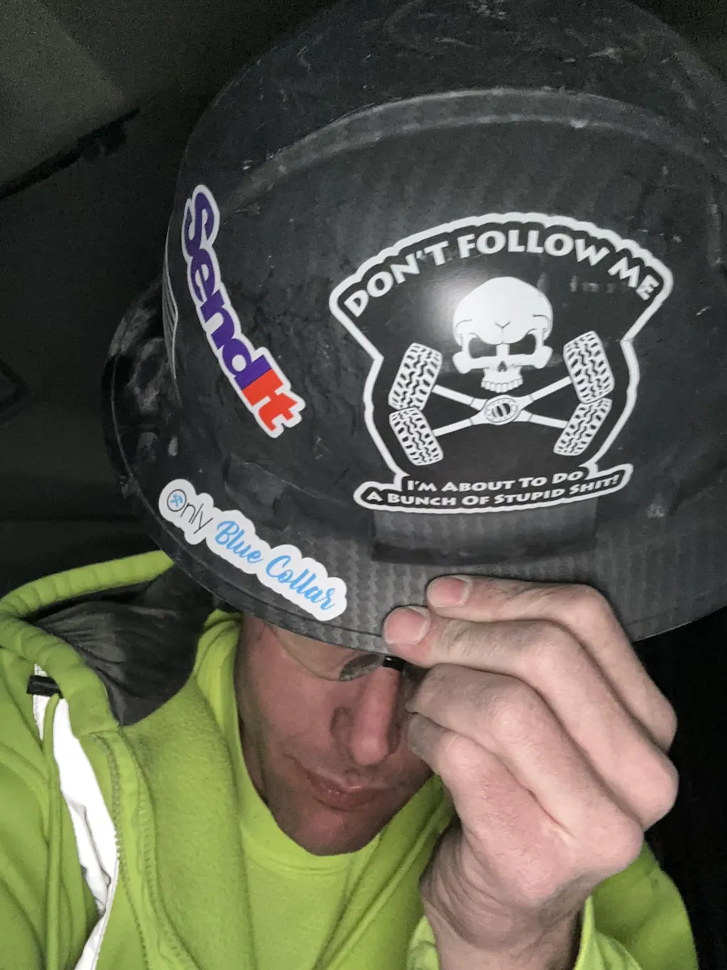 Overworked Hard Hat Decal Armed American Supply