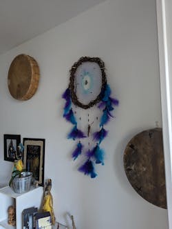 Wooden decor dream catcher willow, Native inspired dreamcatcher with semiprecious stones, personalized gifts