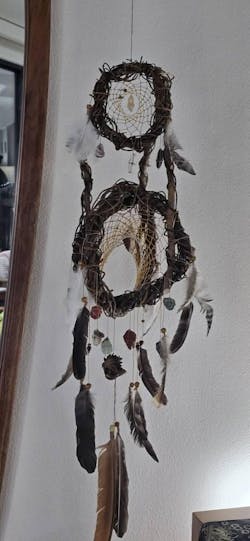 Healing crystals Dream catchers 3D orb, Dreamcatcher Crystal Mindfulness art mobile