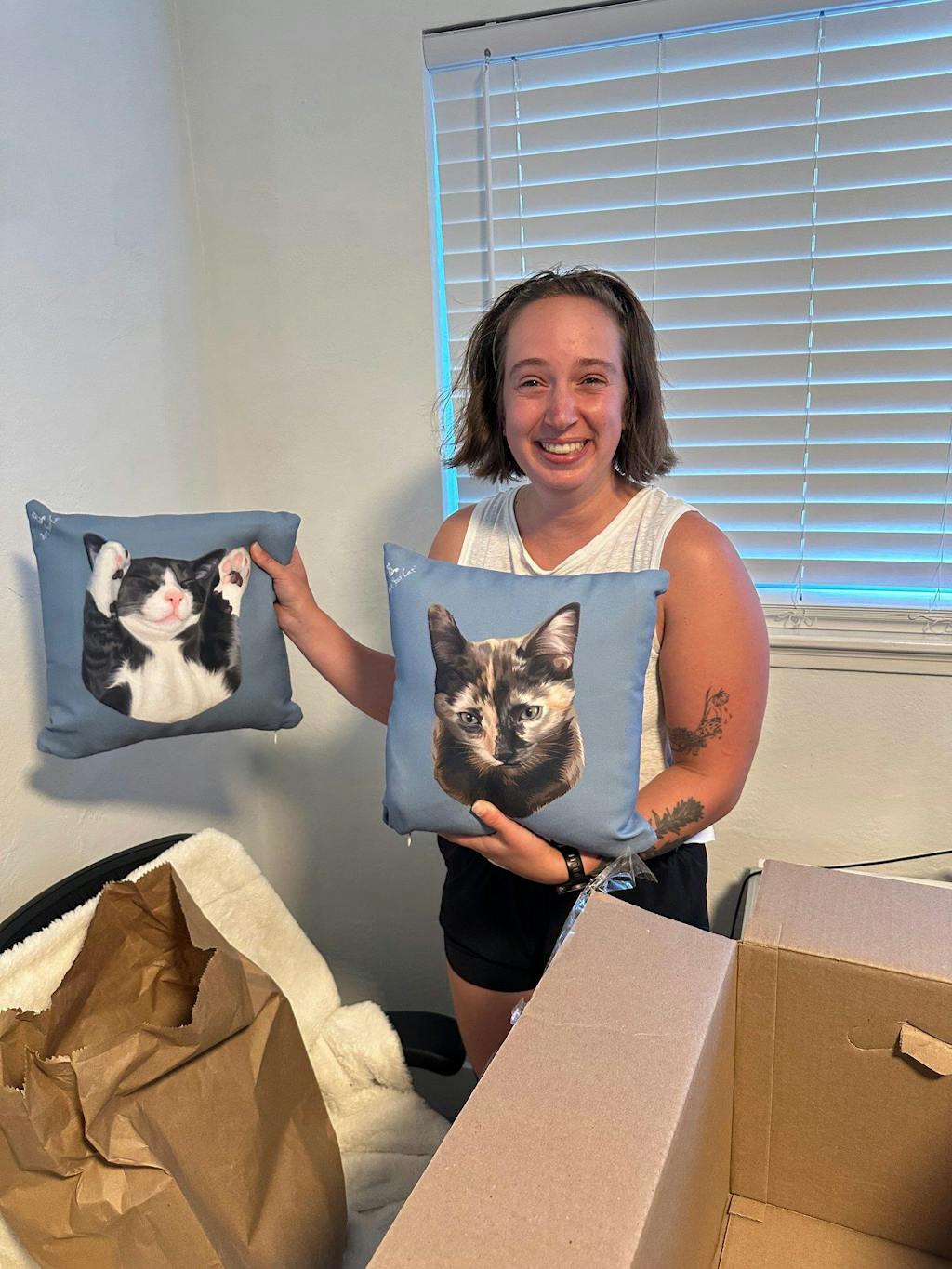 Custom Cat Throw Pillow - Classic