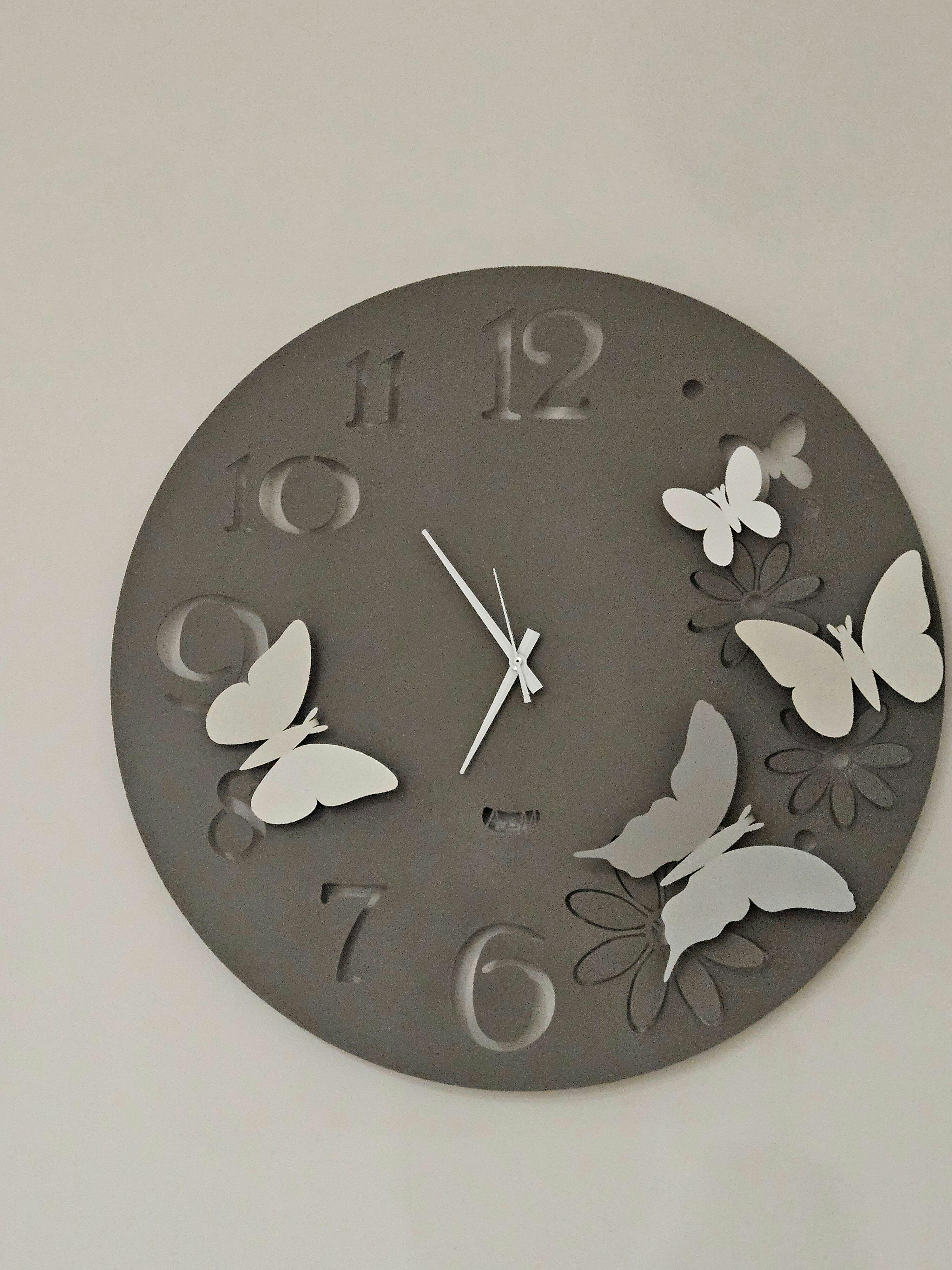 Wall clock detail Butterfly Flowers large | Arti e Mestieri
