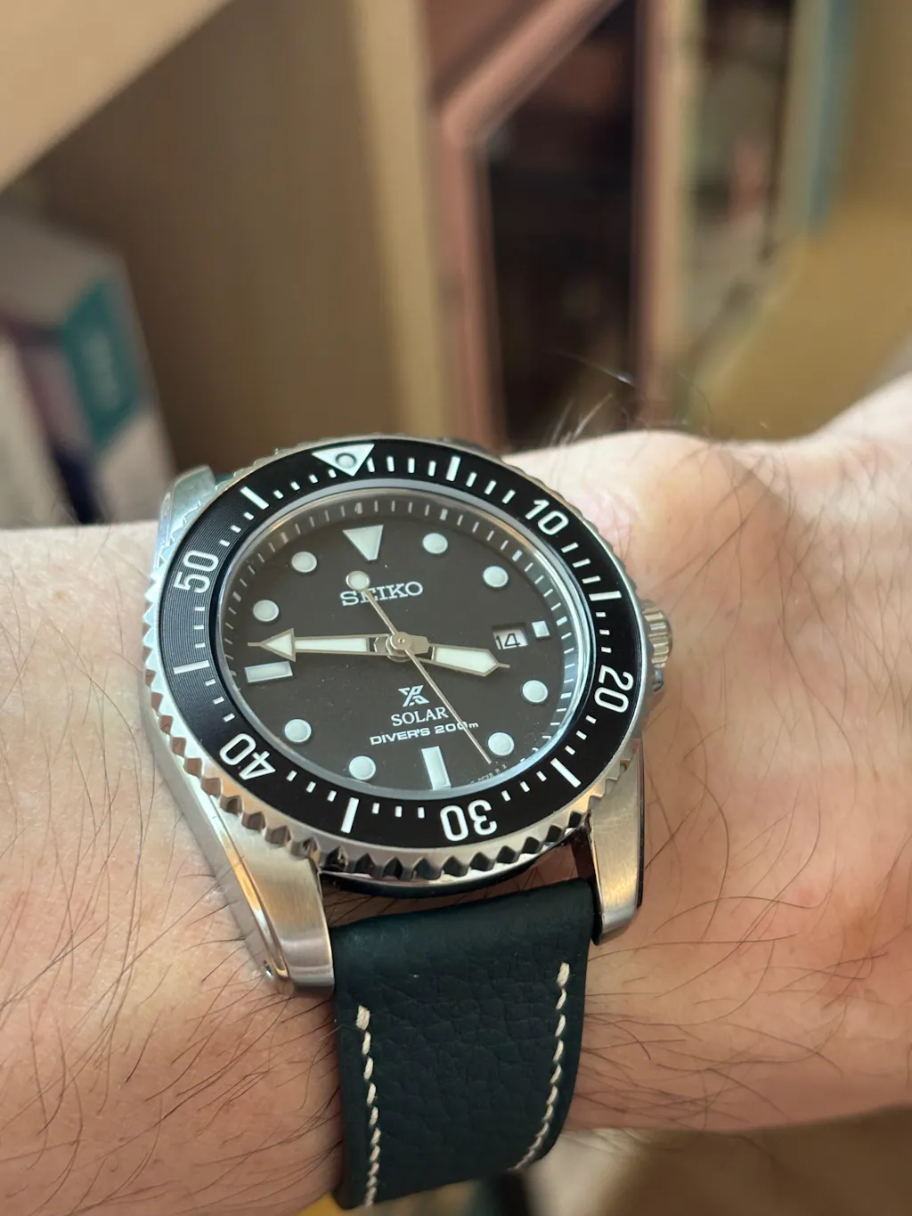 Black Epsom Leather Strap