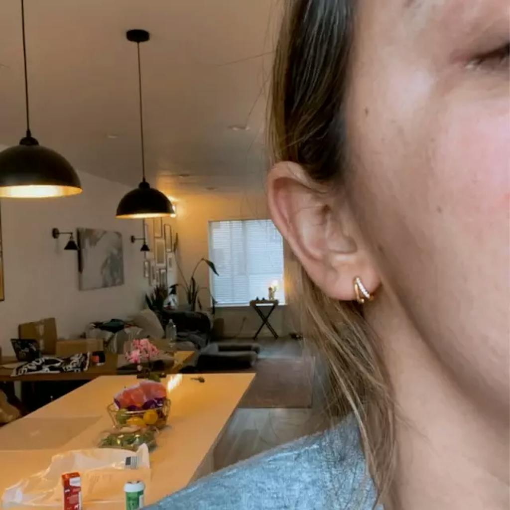 CELINE Gull Hoops Øredobber med Stener -  18K Gullbelagte Øreringer (Creol)