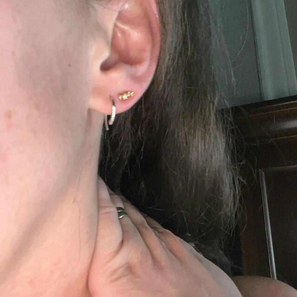 LYRA Unike Gull Hoop Øredobber med Stein I Hverdags Eleganse