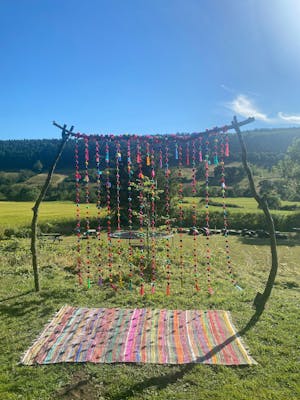 Pom Pom Garlands | 5 Multi-Coloured Pom Pom Strings | Each 1.5m/5ft Long