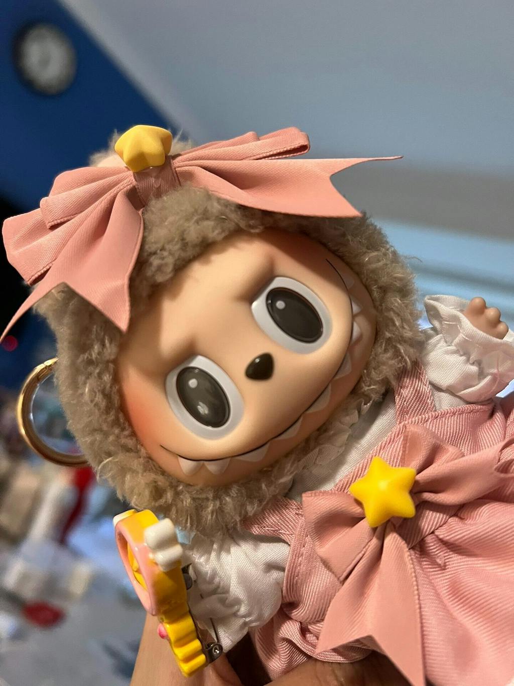 Whimsical Labubu Doll Outfit: Pink Lace Dress & Playful Wand for Imaginative Play