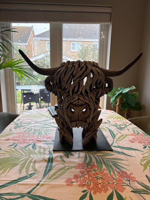 Highland Cow Bust White