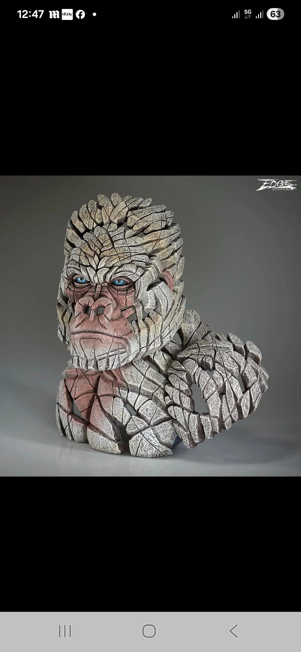 Mountain Gorilla Bust White