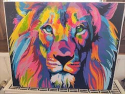 Malen nach Zahlen - Farbiger Pop Art Löwe