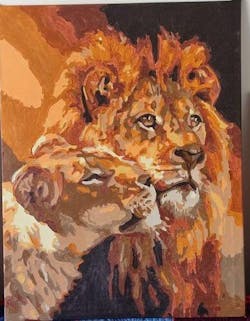 Malen nach Zahlen - Löwen Liebespaar