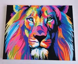 Malen nach Zahlen - Farbiger Pop Art Löwe