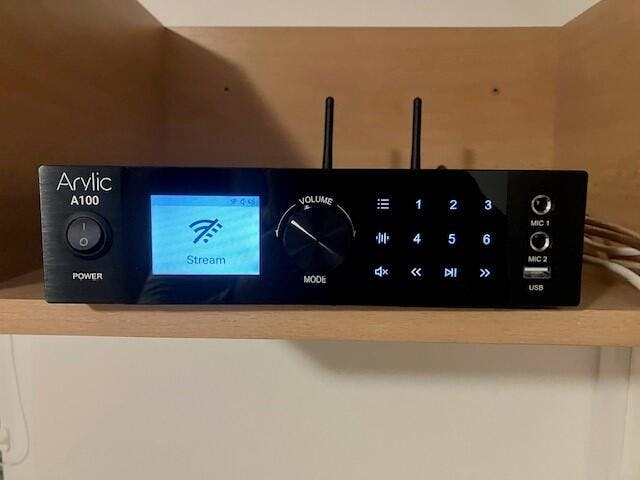 Arylic A100 Wireless HiFi Amplifier | 100W×2, WiFi & Bluetooth, AirPlay, Spotify Connect, FM Radio, With Microphone Inputs For KTV